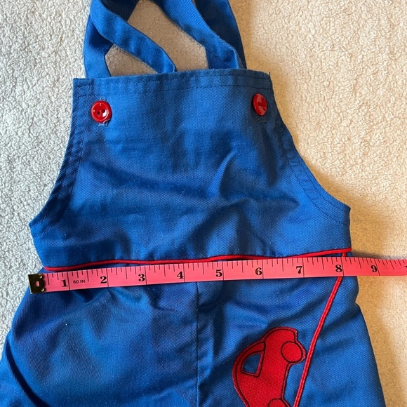 Vintage overalls, baby toddler. Blue with appliqué cars on front. 12 months - Picture 9 of 9